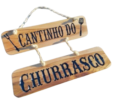 Placa Cantinho do Churrasco 50x12x2cm por placa 